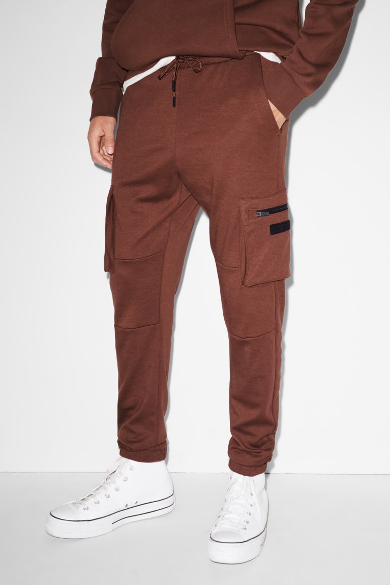 C&A Clockhouse Cargo Joggers Miesten Suorat Housut Ruskea | 29UYVNQOS