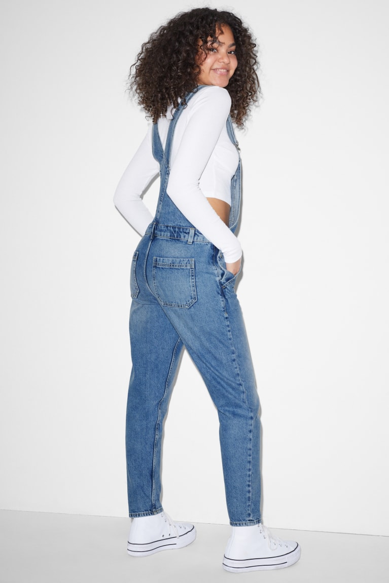 C&A Clockhouse Denim Dungarees Naisten Mekko Sininen Vaaleansininen | 73CPBDELY