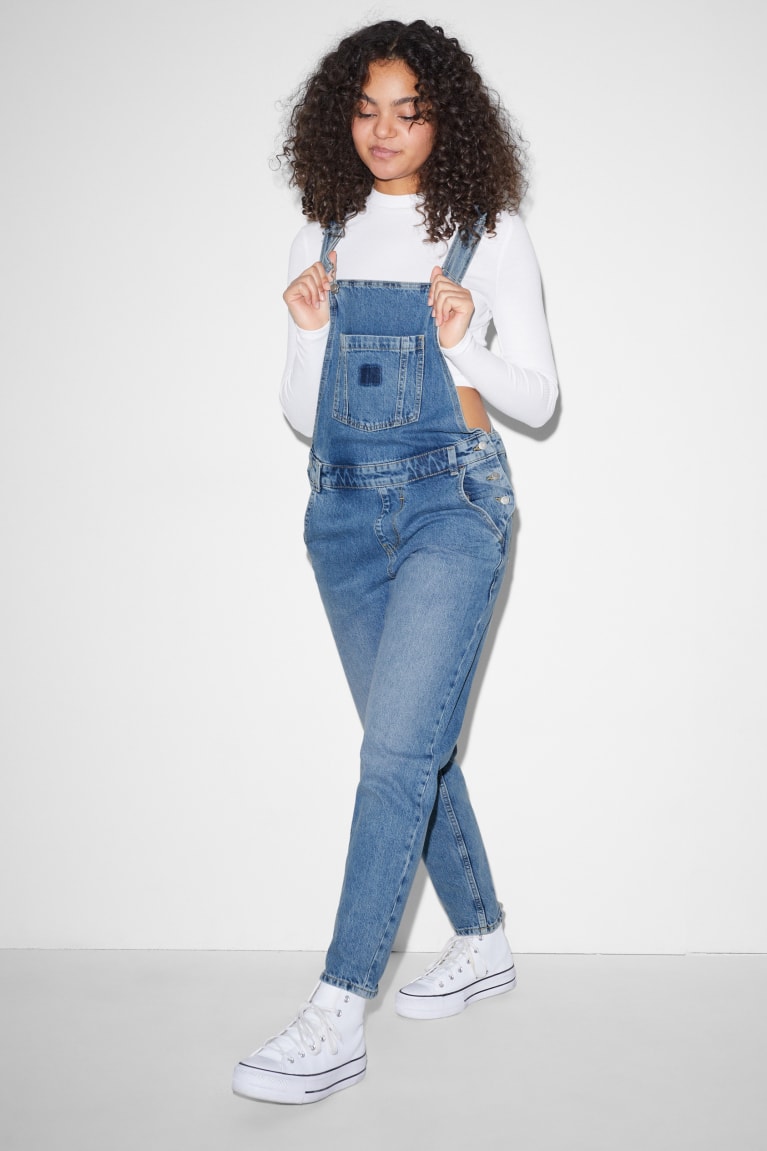 C&A Clockhouse Denim Dungarees Naisten Mekko Sininen Vaaleansininen | 73CPBDELY