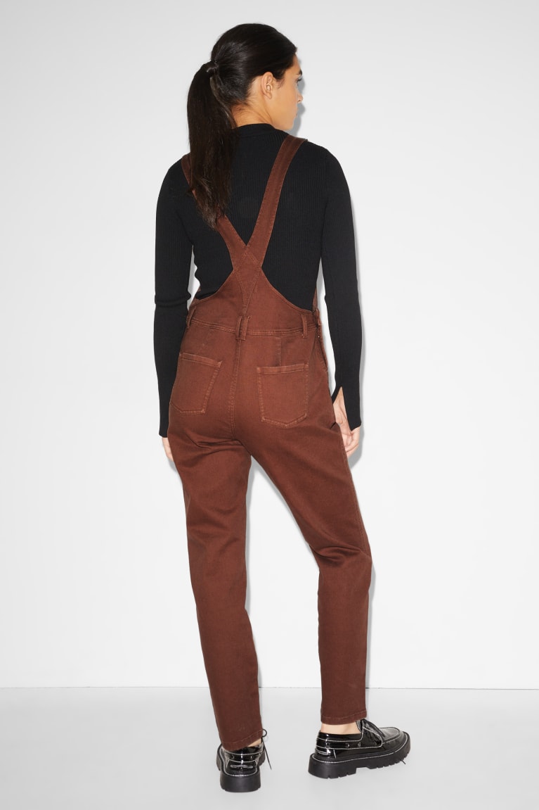 C&A Clockhouse Dungarees Naisten Suorat Housut Ruskea | 68TNMUHPZ