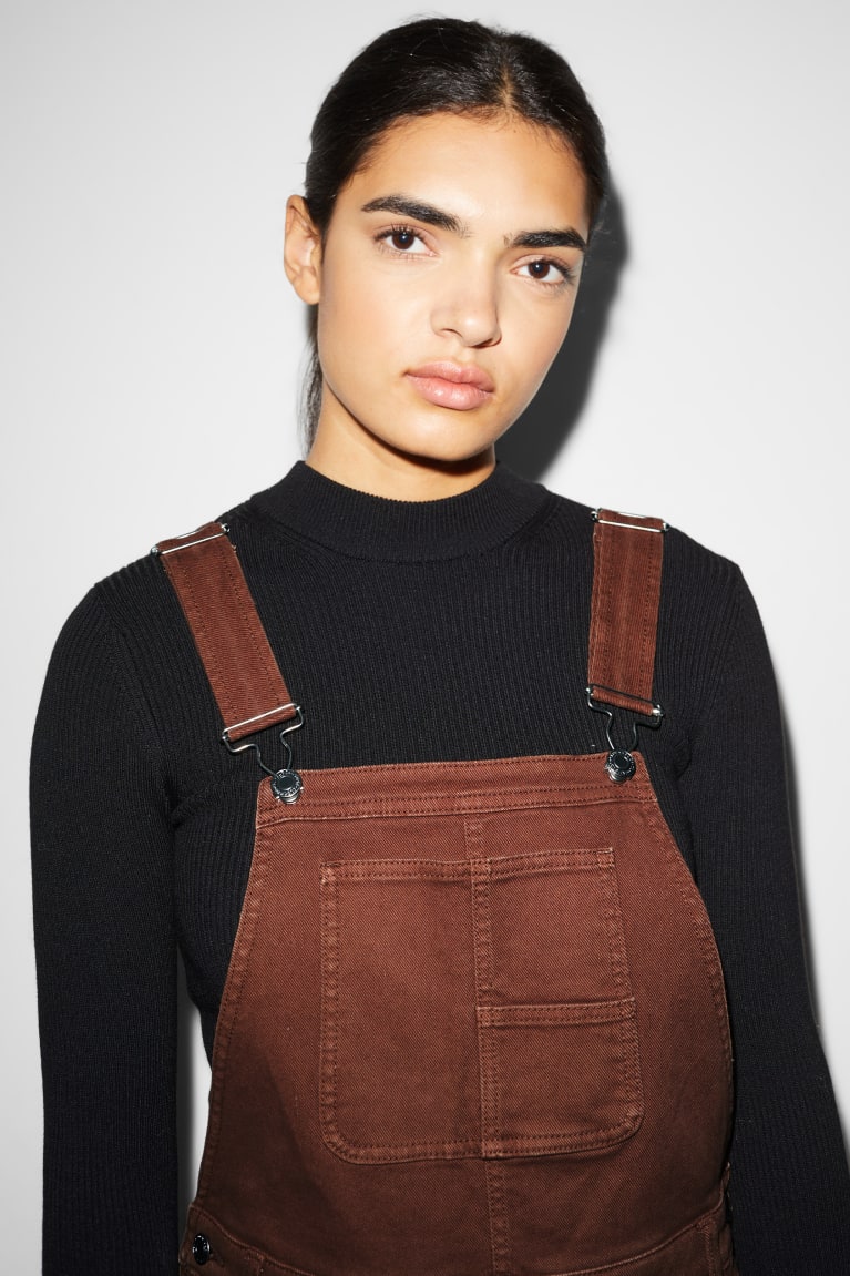 C&A Clockhouse Dungarees Naisten Suorat Housut Ruskea | 68TNMUHPZ