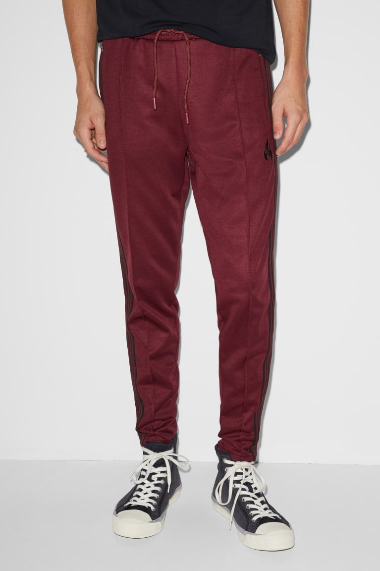 C&A Clockhouse Joggers Miesten Suorat Housut Tummanpunainen | 80EMCKNZW