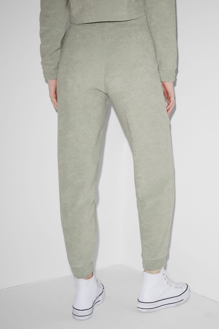 C&A Clockhouse Terry Cloth Joggers Naisten Suorat Housut Minttu Vihreä | 42PDCHAKS