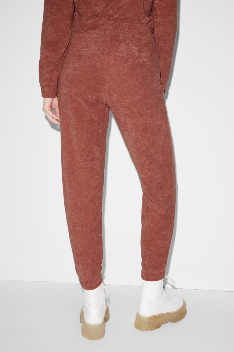 C&A Clockhouse Terry Cloth Joggers Naisten Suorat Housut Terracotta | 43VGKQMOD