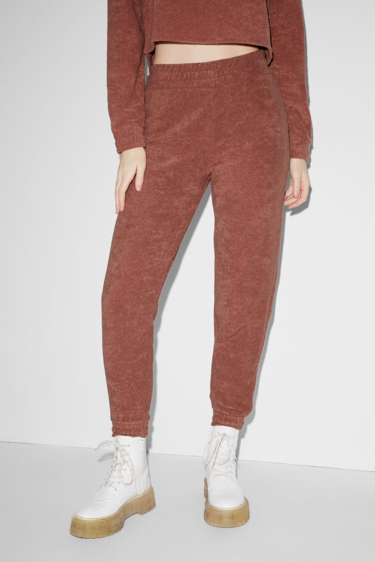 C&A Clockhouse Terry Cloth Joggers Naisten Suorat Housut Terracotta | 43VGKQMOD