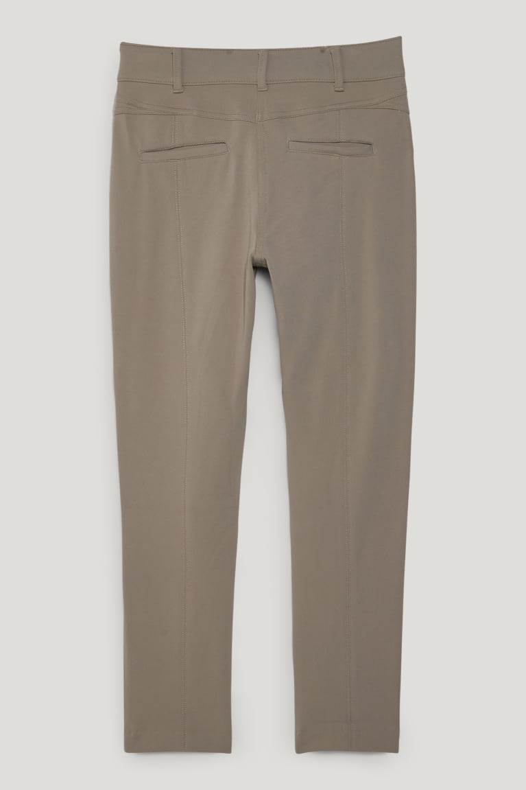 C&A Cloth Mid-rise Vyötärö Slim Fit Naisten Suorat Housut Khaki | 43BRKUSXG