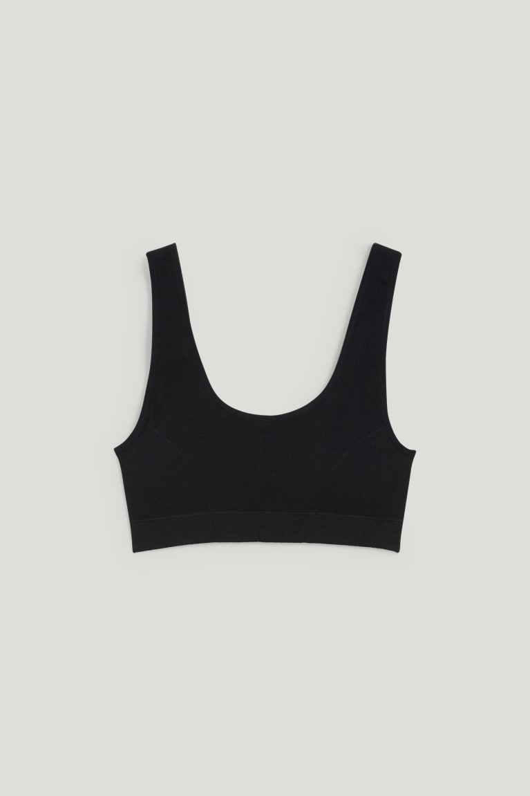 C&A Crop Pehmustettu Seamless- Lycra® Naisten Alusvaatteet Mustat | 15AUWCZYL