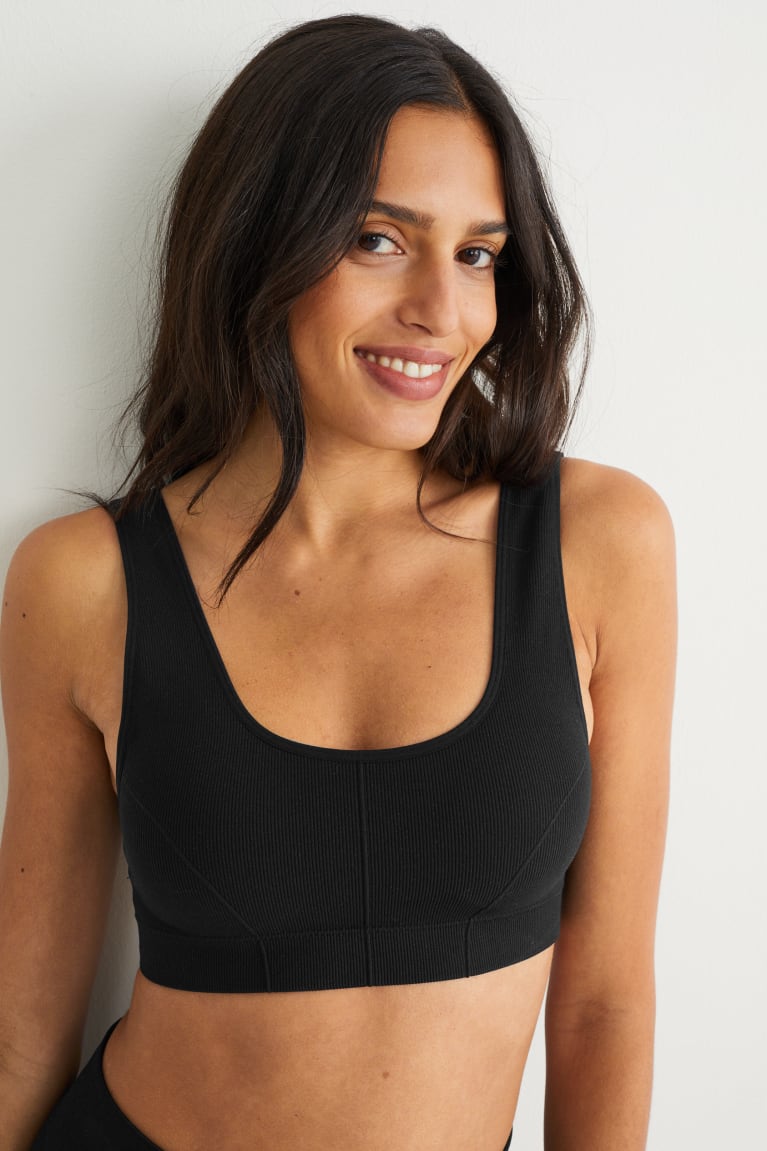 C&A Crop Pehmustettu Seamless- Lycra® Naisten Alusvaatteet Mustat | 15AUWCZYL