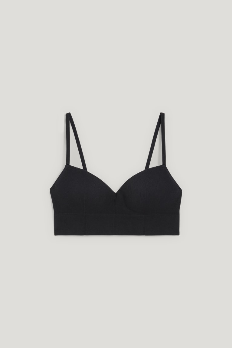 C&A Crop Pehmustettu Seamless- Lycra® Naisten Alusvaatteet Mustat | 52NSWGVPE