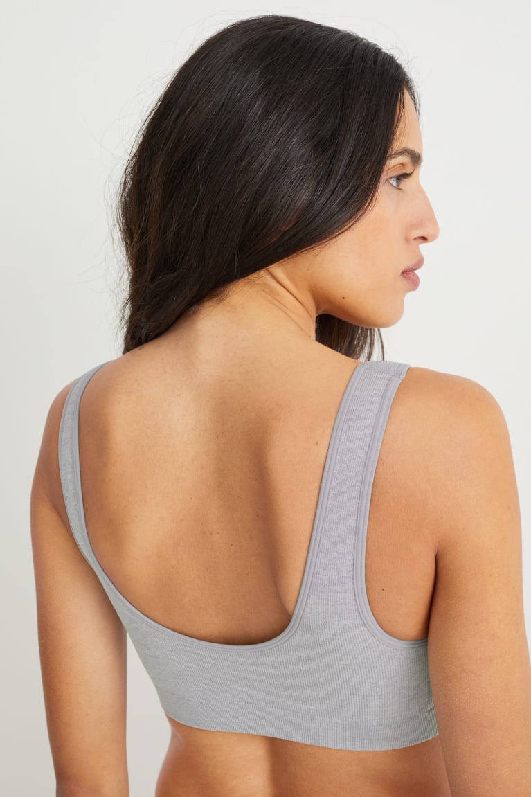 C&A Crop Pehmustettu Seamless- Lycra® Naisten Alusvaatteet Harmaat | 59ZTMOKEN