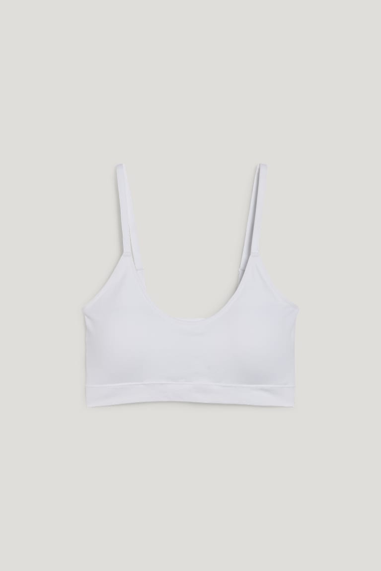 C&A Crop Pehmustettu Seamless- Lycra® Naisten Alusvaatteet Valkoinen | 68HSZITPV