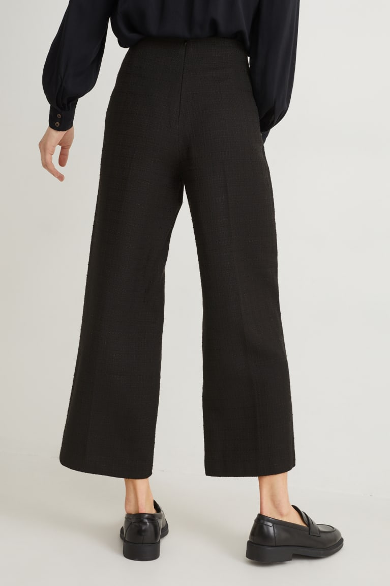 C&A Culottes High Vyötärö With Recycled Polyester Naisten Suorat Housut Mustat | 62KEQSMXI