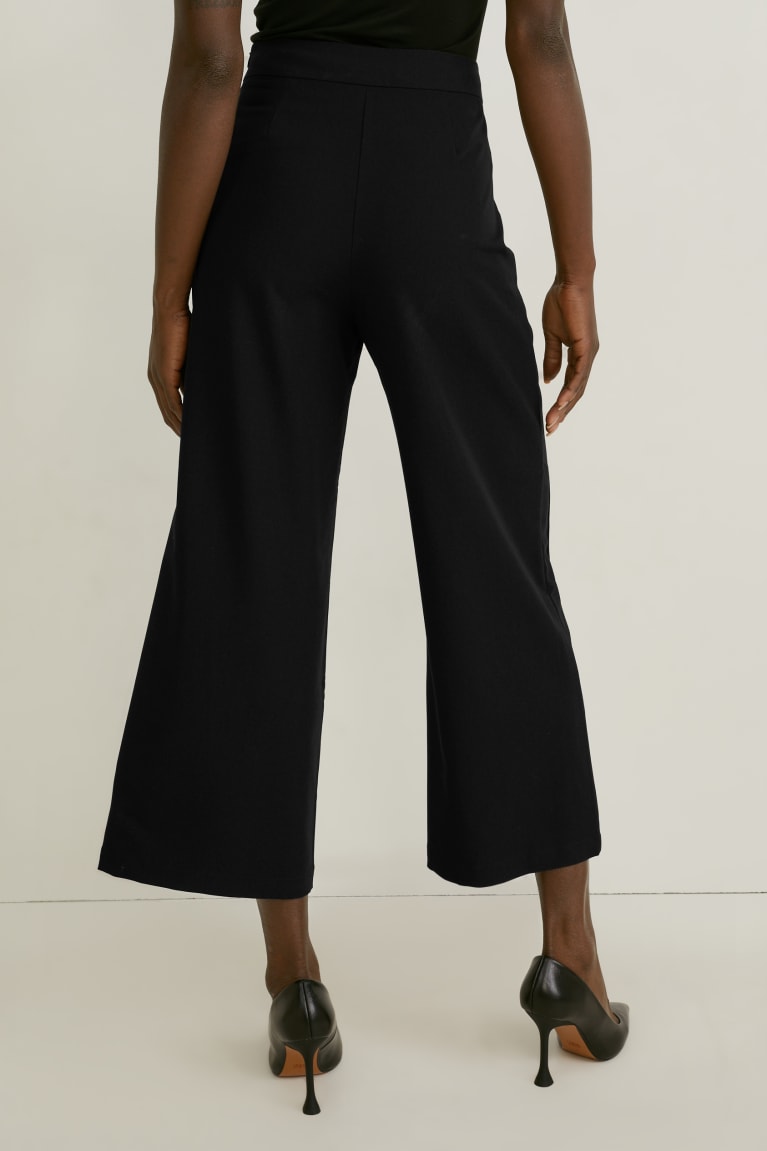 C&A Culottes Mid-rise Vyötärö Recycled Naisten Suorat Housut Mustat | 21UIXBRMZ