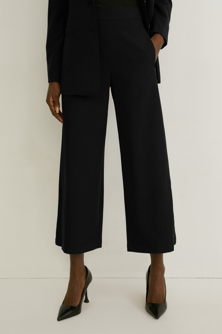 C&A Culottes Mid-rise Vyötärö Recycled Naisten Suorat Housut Mustat | 21UIXBRMZ