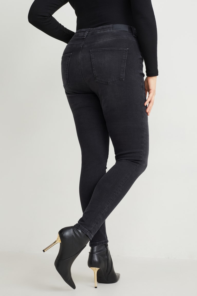 C&A Curvy High Vyötärö Laiha Fit Lycra® Recycled Naisten Farkut Mustat | 14UXESFMB