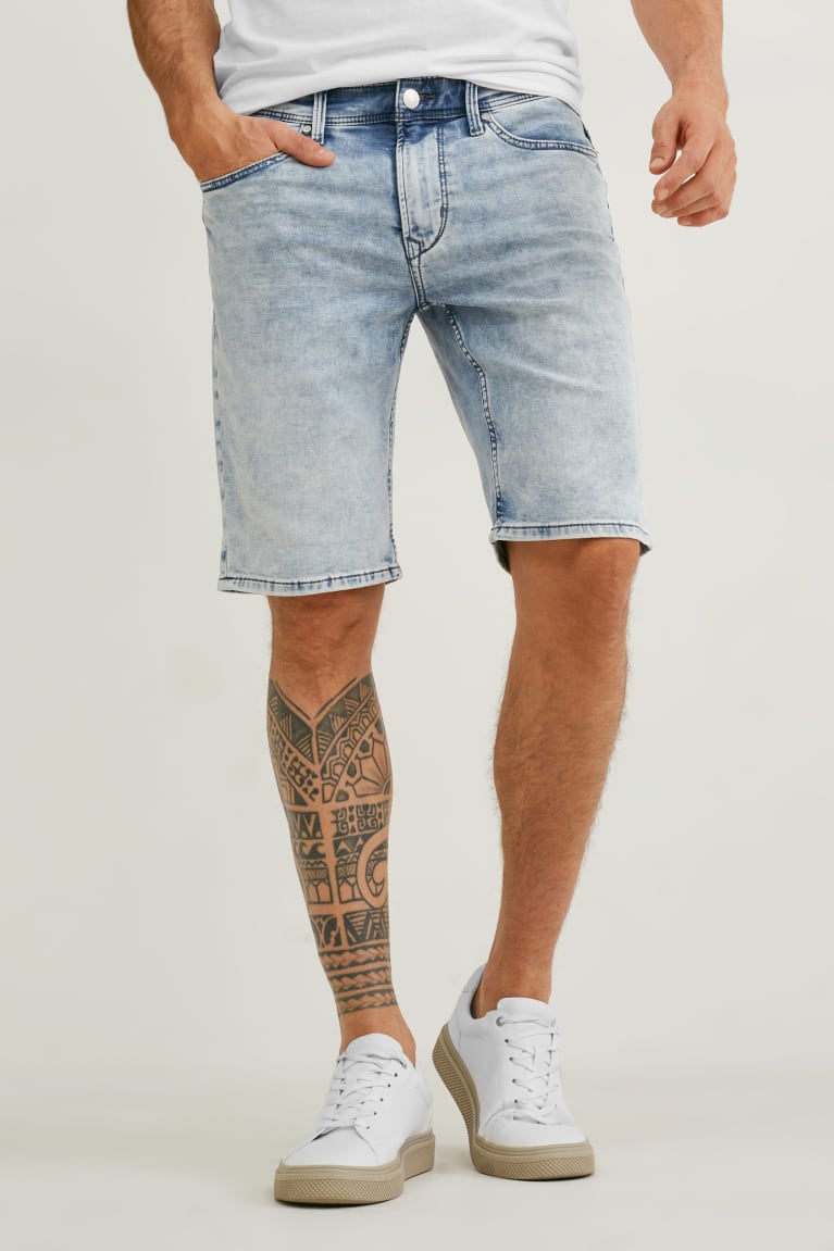 C&A Denim Flex Jog Denim Miesten Shortsit Sininen Vaaleansininen | 02BCAHORT