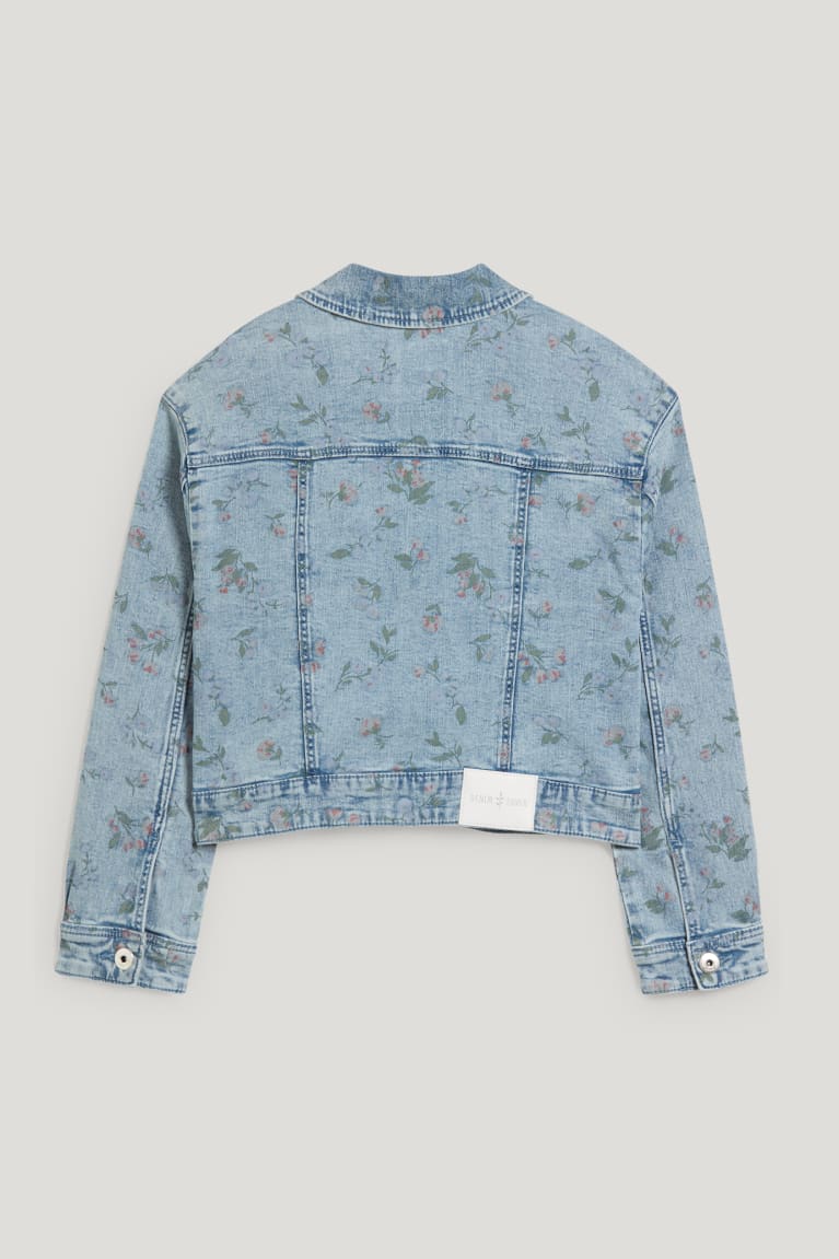 C&A Denim Floral Tytön Takki Sininen Vaaleansininen | 50VPHEGBM