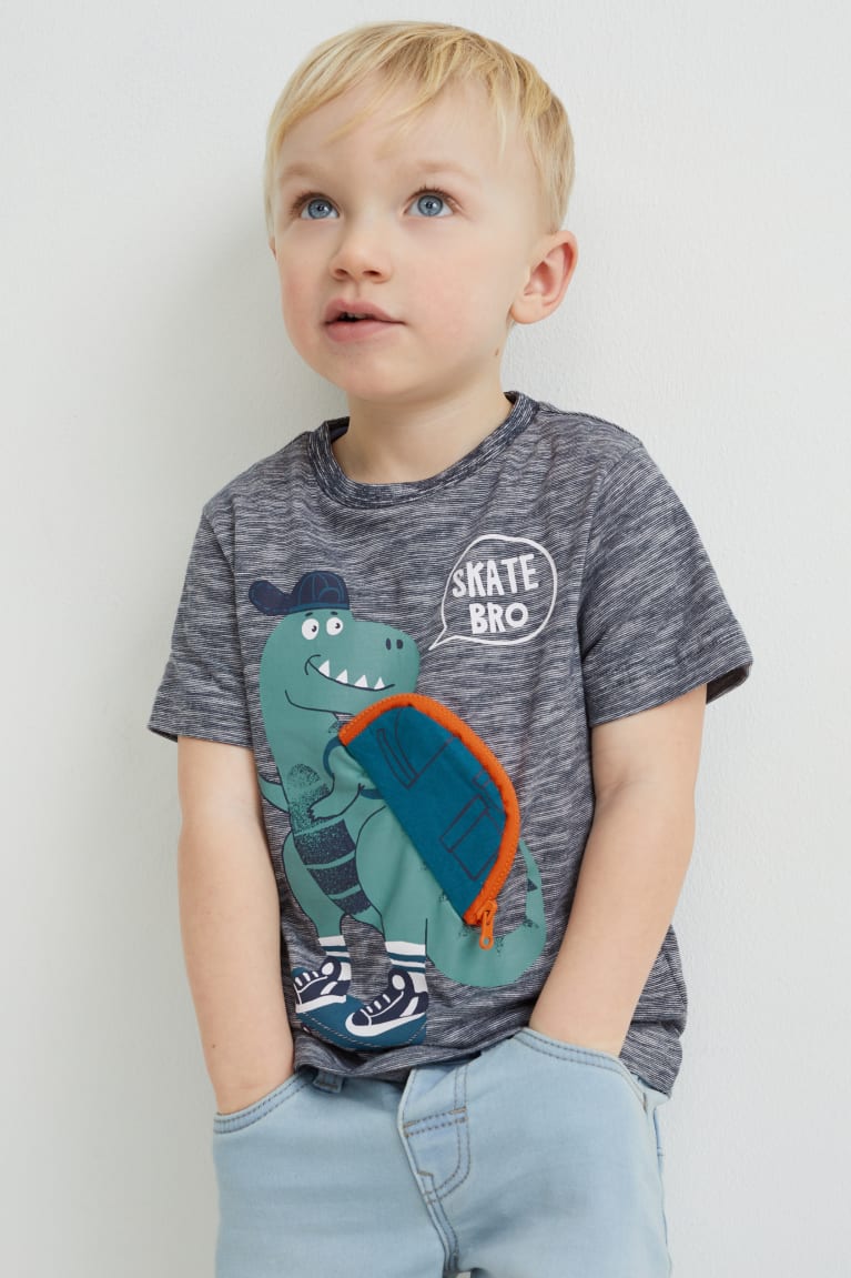 C&A Dinosaur Sleeve Poikien T Paidat Tummansininen | 43HQJNAKD