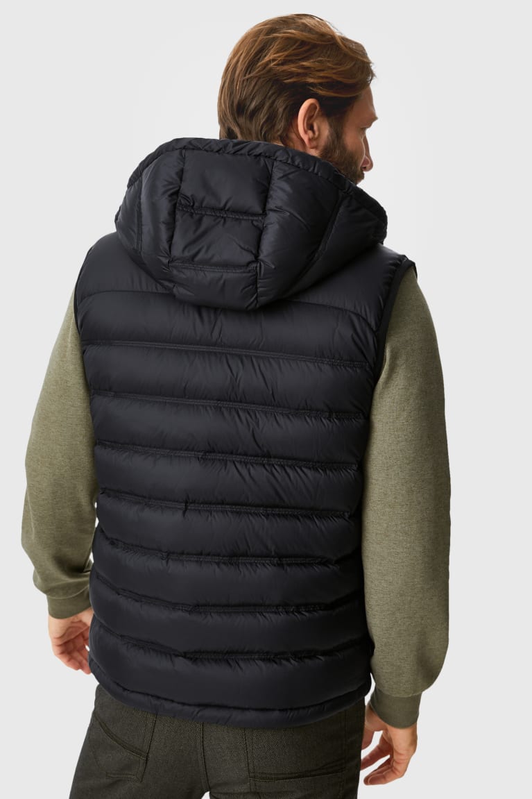 C&A Down Gilet With Hood Rds-certified Miesten Takki Mustat | 07YVRSXAU