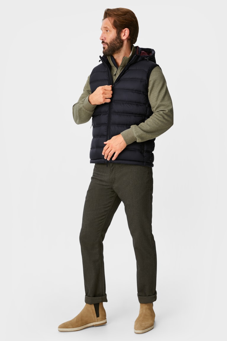 C&A Down Gilet With Hood Rds-certified Miesten Takki Mustat | 07YVRSXAU