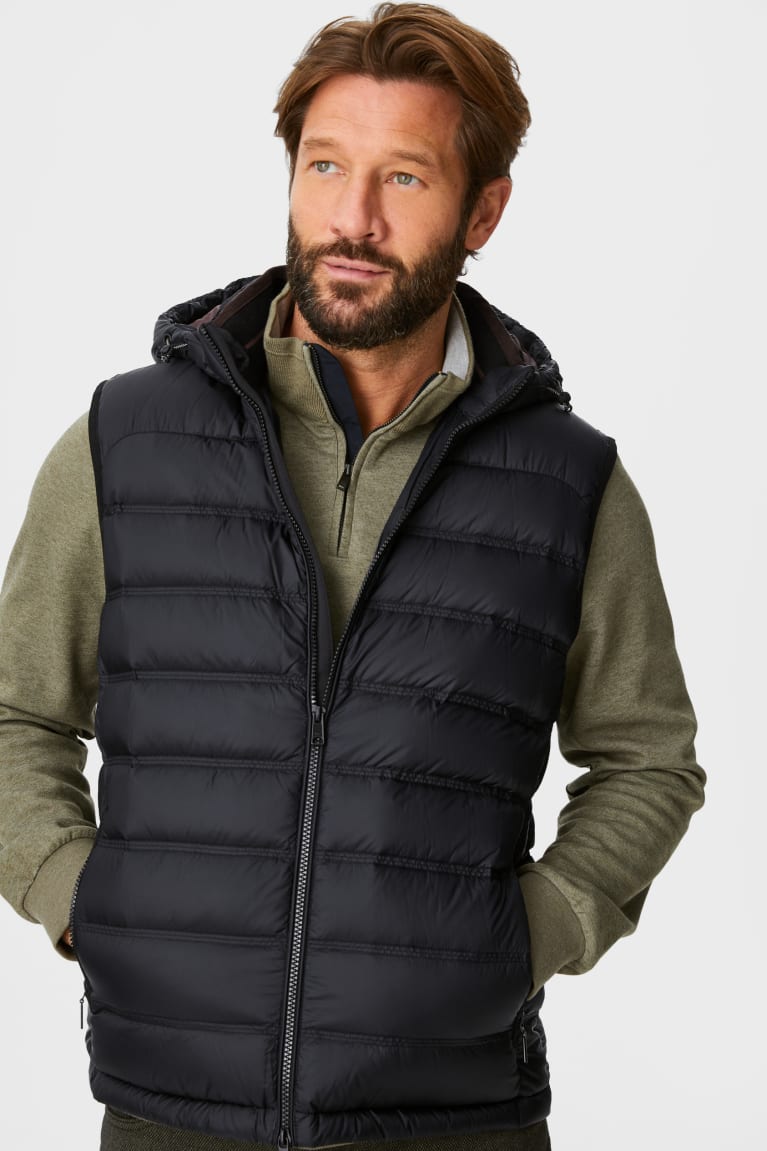 C&A Down Gilet With Hood Rds-certified Miesten Takki Mustat | 07YVRSXAU