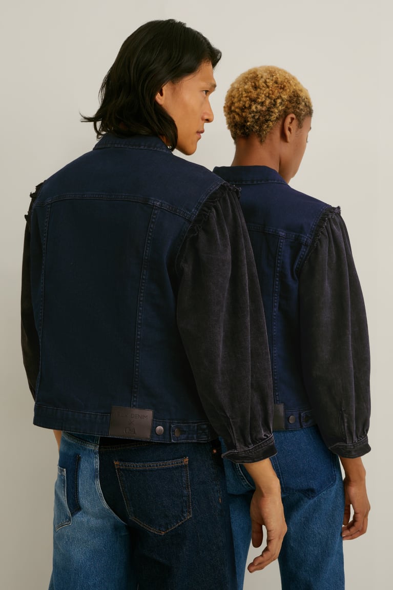 C&A E.L.V. Denim Denim Genderneutral Recycled Miesten Takki Sininen Tummansininen | 05JORKHIB