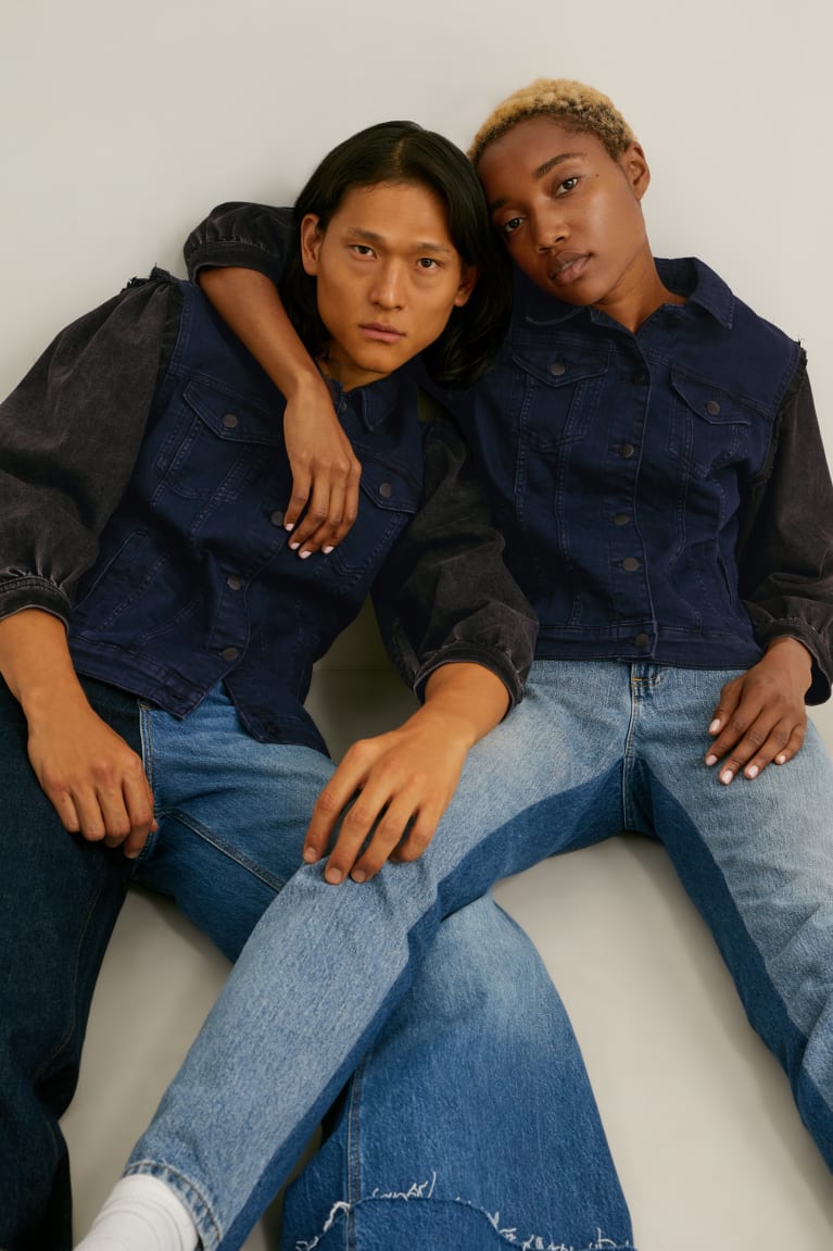 C&A E.L.V. Denim Denim Genderneutral Recycled Miesten Takki Sininen Tummansininen | 05JORKHIB