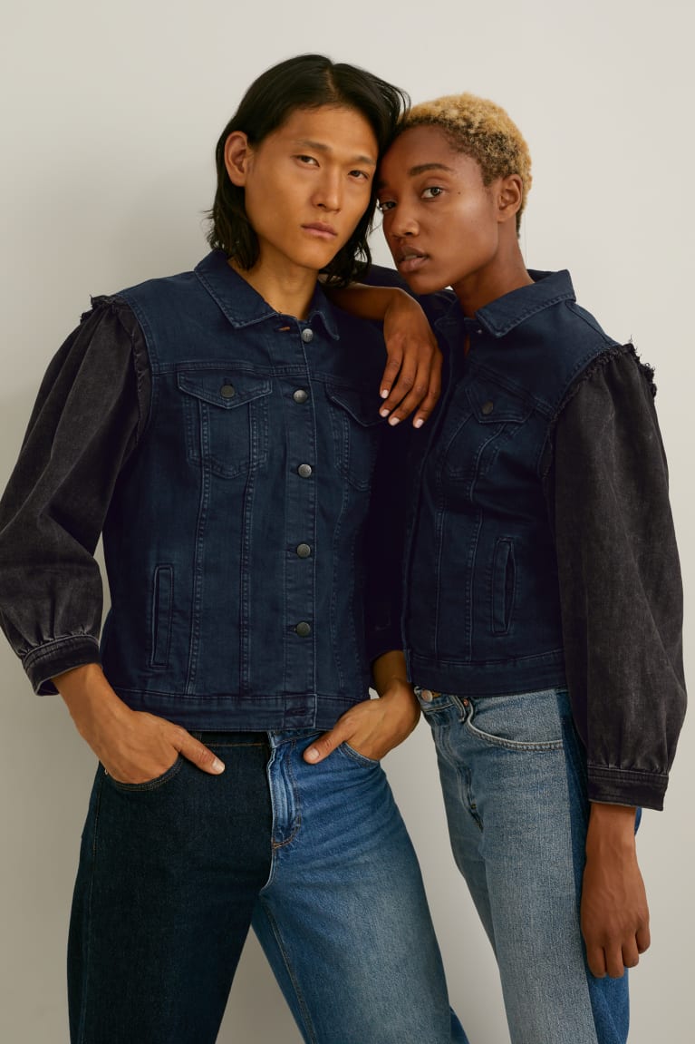 C&A E.L.V. Denim Denim Genderneutral Recycled Miesten Takki Sininen Tummansininen | 05JORKHIB