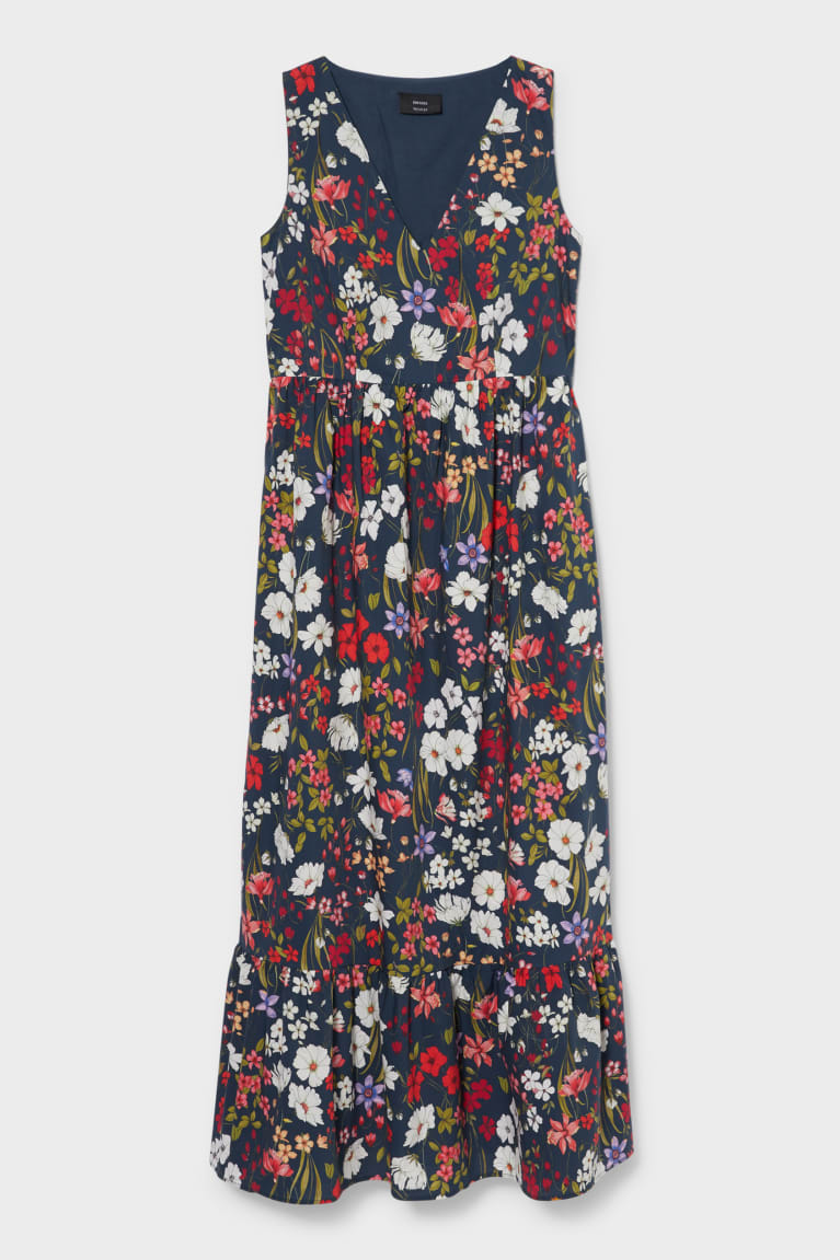 C&A Fit & Flare Floral Naisten Mekko Tummansininen | 62GCTBNRI