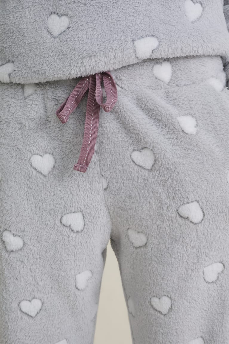 C&A Fleece Pyjama Bottoms Patterned Naisten Yöasut Vaaleanharmaat | 78AZMVGYJ