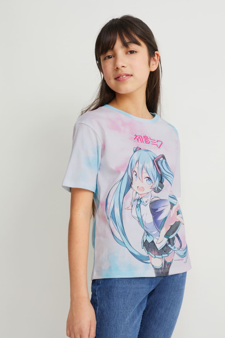 C&A Hatsune Miku Sleeve Tytön T Paidat Vaaleanvioletit | 41IQODRJB