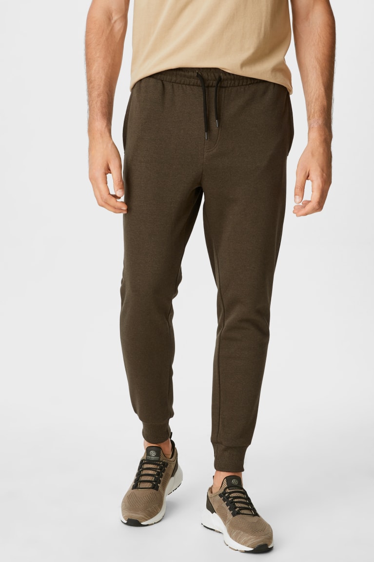 C&A Joggers Organic Puuvilla Miesten Suorat Housut Tummanvihreä | 42KMXPTZO