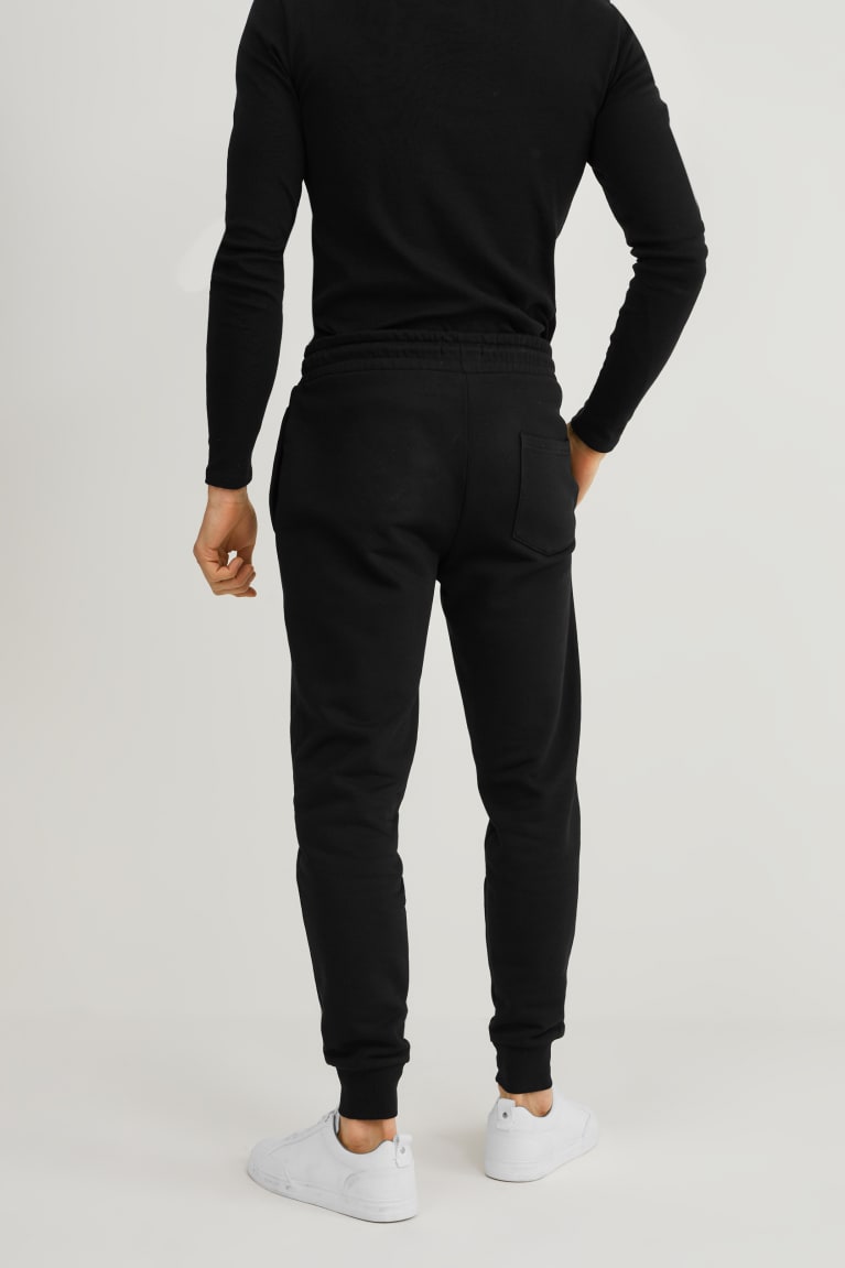 C&A Joggers Organic Puuvilla Miesten Suorat Housut Mustat | 69GHNXPKS