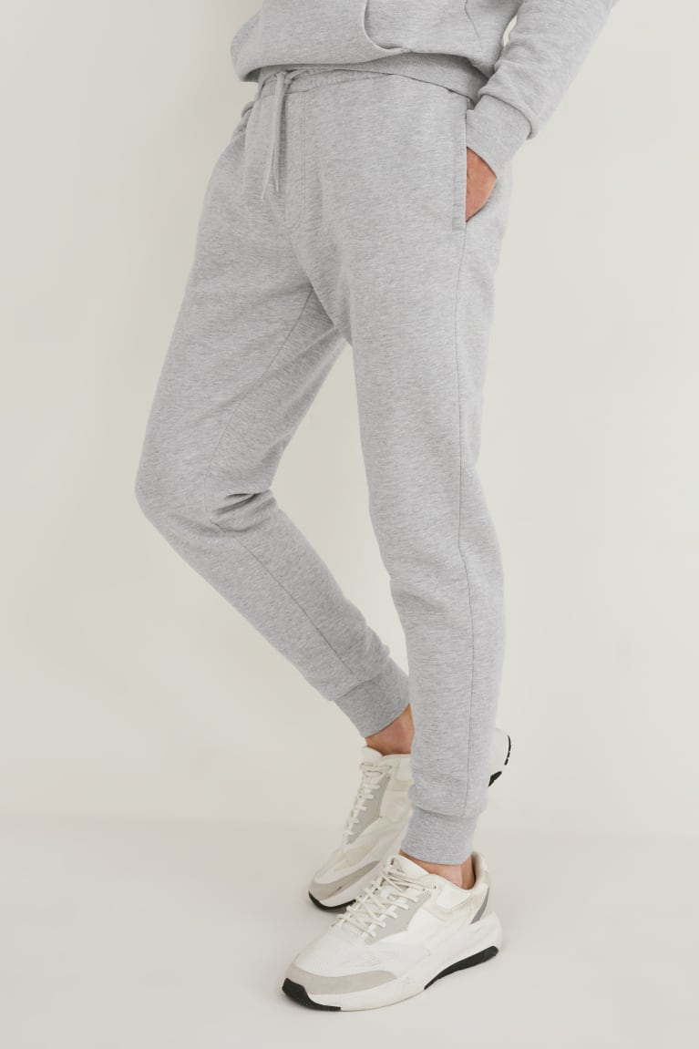 C&A Joggers Organic Puuvilla Miesten Suorat Housut Vaaleanharmaat | 98FBXPIQO