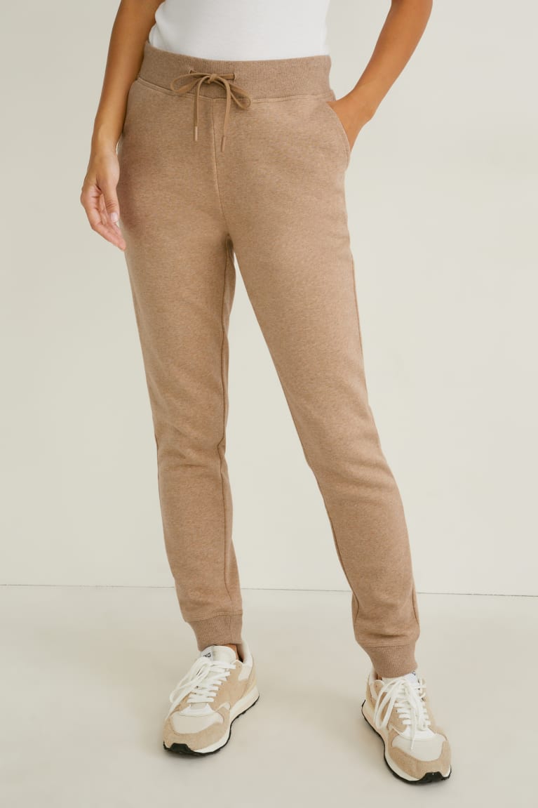 C&A Joggers Organic Puuvilla Naisten Suorat Housut Beige | 50JWBAQIE