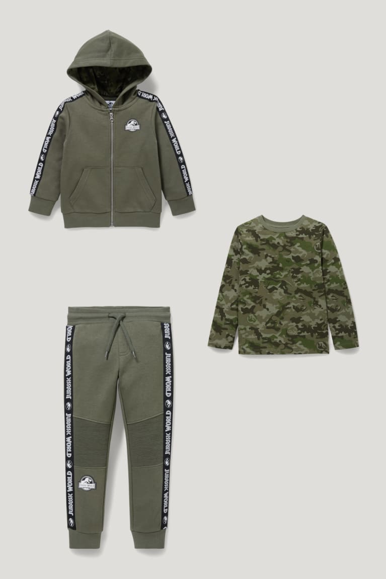 C&A Jurassic World Zip-through, Long Sleeve And Joggers Poikien Suorat Housut Tummanvihreä | 54KWIFUSO