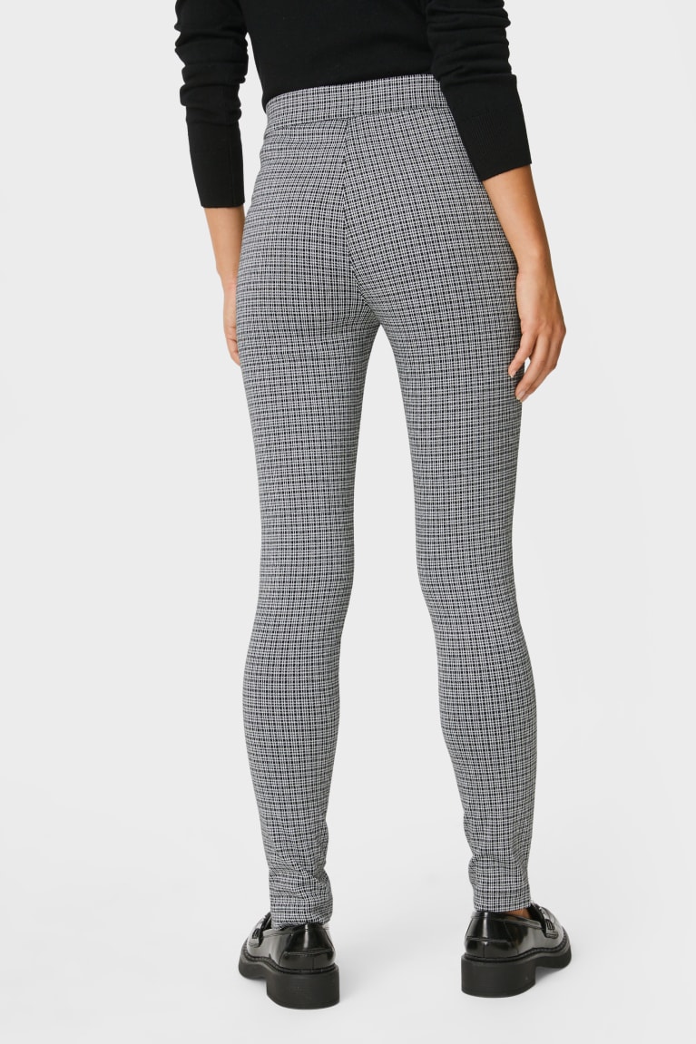 C&A Leggings Recycled Check Naisten Suorat Housut Valkoinen | 74ECPHTZR