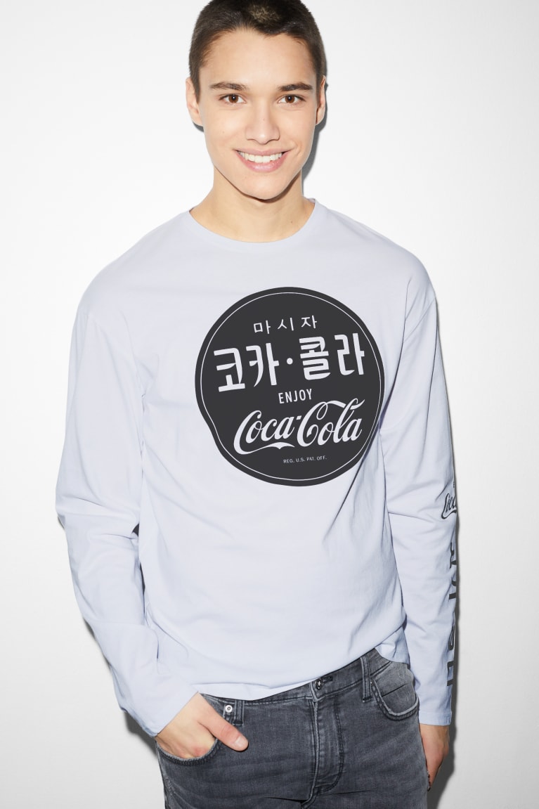 C&A Long Sleeve Coca-cola Miesten Topit Valkoinen | 20UOZVCSB