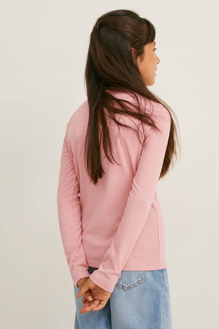 C&A Long Sleeve Recycled Tytön Topit Pinkki | 82BQLYNVK