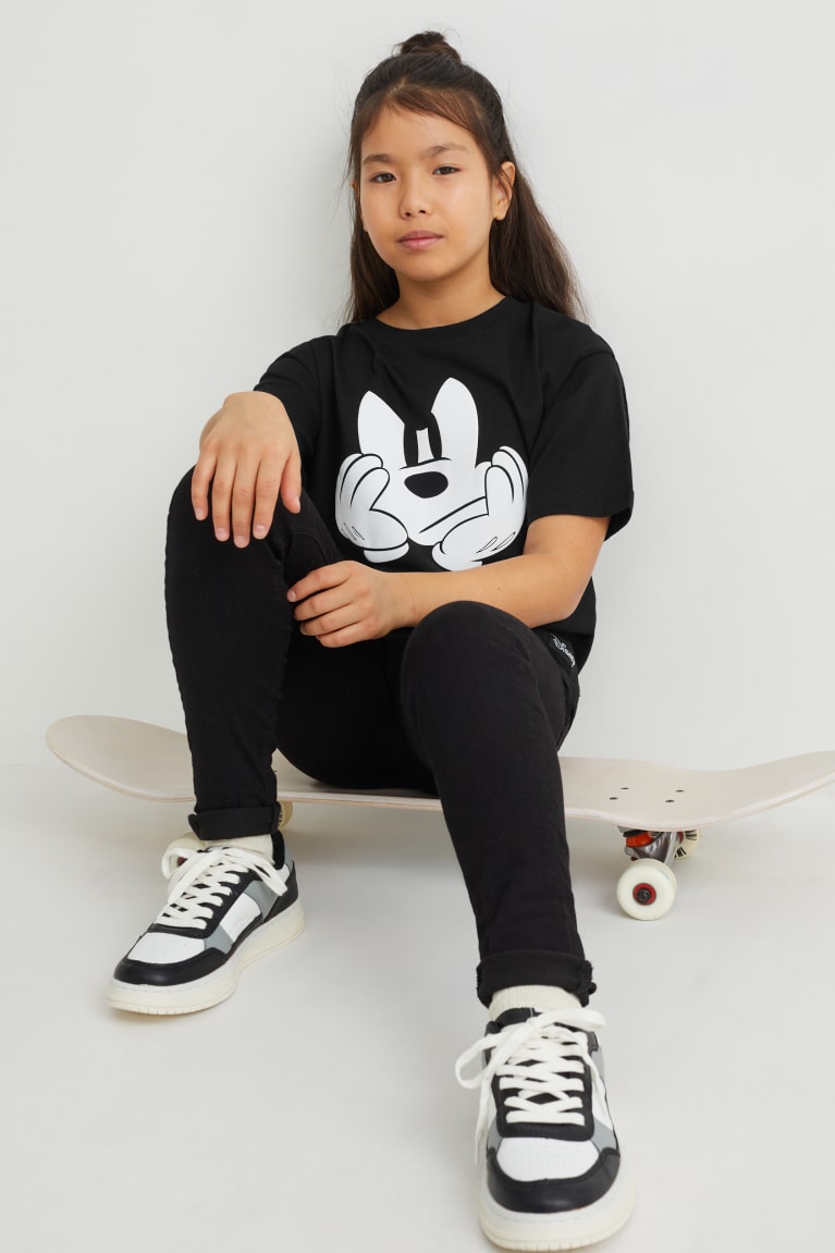 C&A Mickey Mouse Sleeve Tytön T Paidat Mustat | 57NFMQWGD