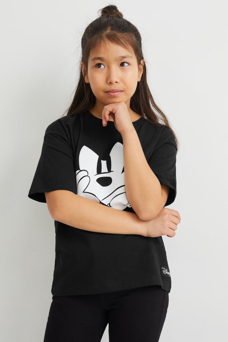 C&A Mickey Mouse Sleeve Tytön T Paidat Mustat | 57NFMQWGD