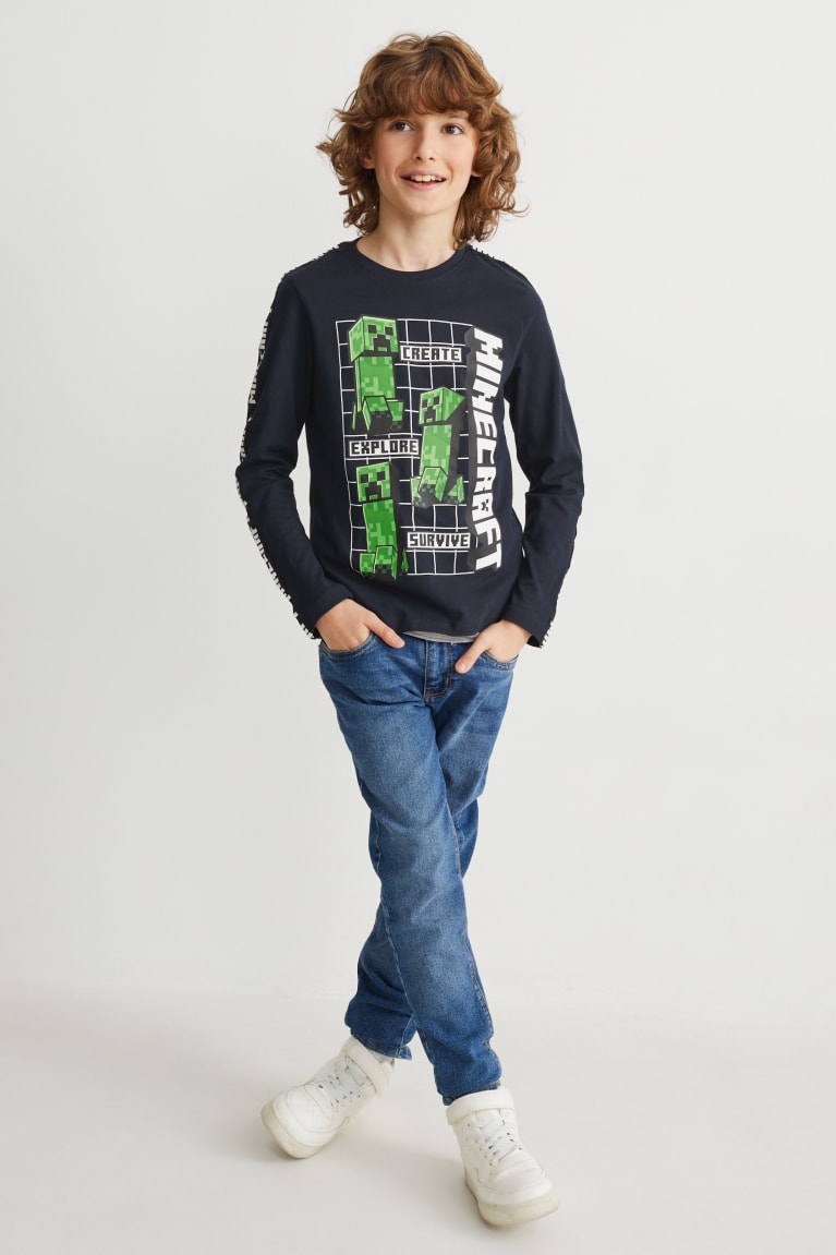 C&A Minecraft Long Sleeve Poikien Topit Tummansininen | 54SEROBXM