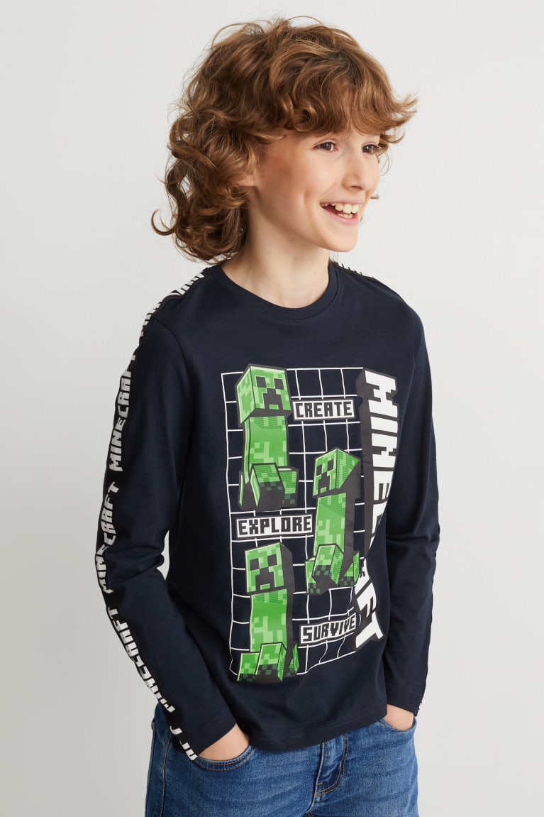 C&A Minecraft Long Sleeve Poikien Topit Tummansininen | 54SEROBXM