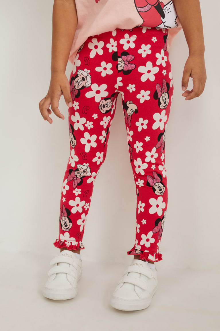 C&A Minnie Mouse Leggings Floral Tytön Suorat Housut Pinkki | 28HFCUIWJ