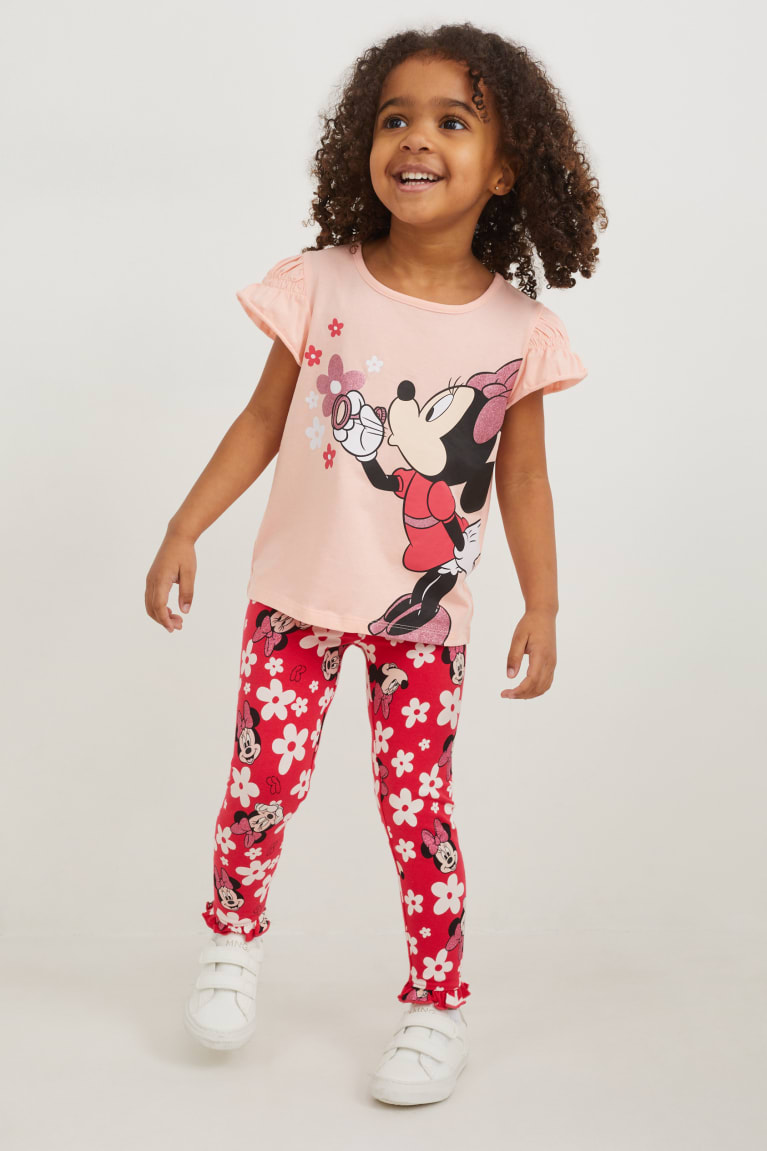 C&A Minnie Mouse Leggings Floral Tytön Suorat Housut Pinkki | 28HFCUIWJ