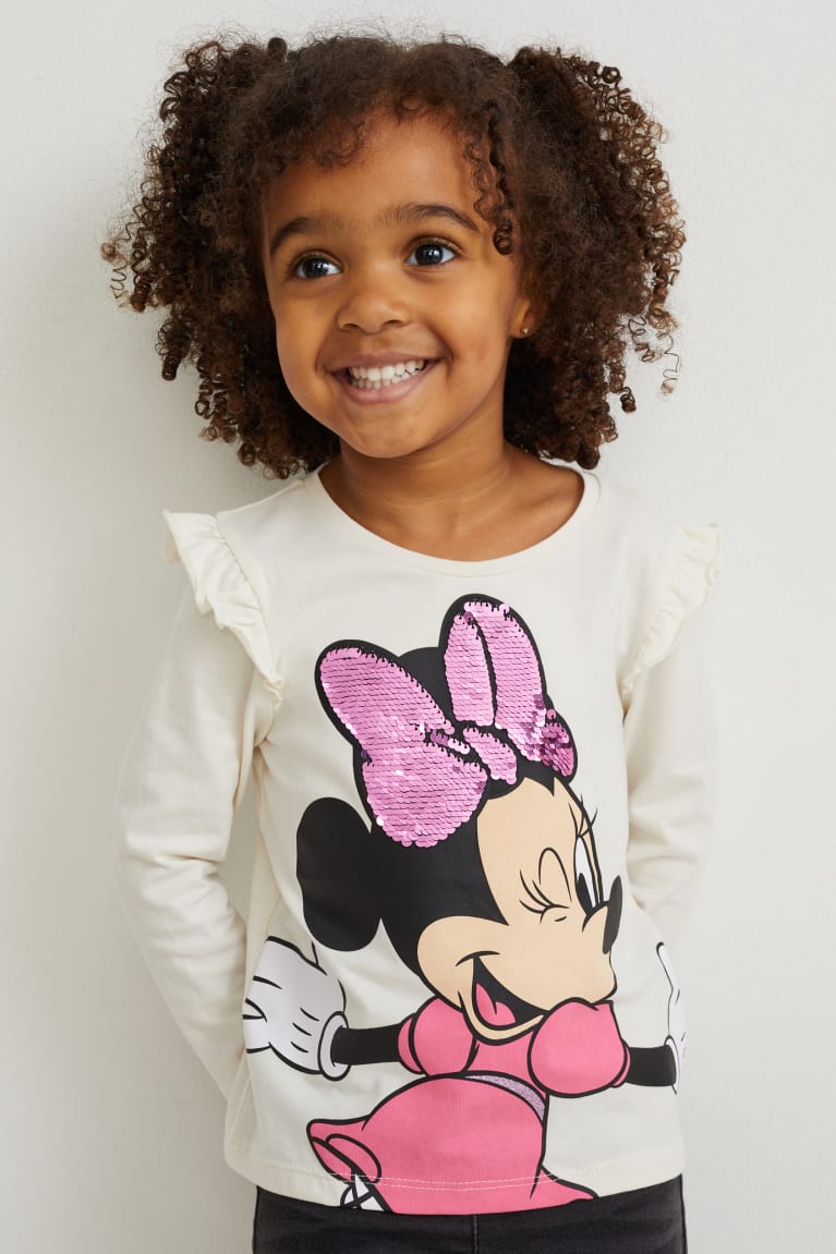 C&A Minnie Mouse Long Sleeve Shiny Tytön Topit Valkoinen | 05AGTBFLD