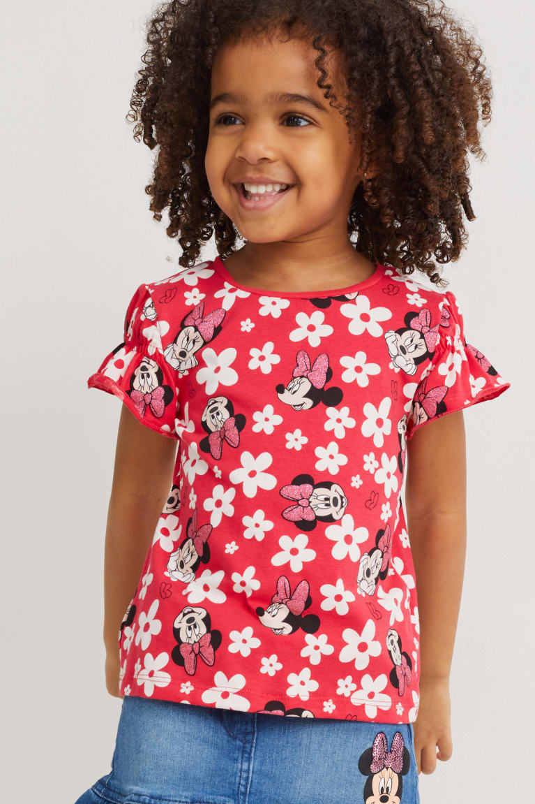 C&A Minnie Mouse Sleeve Floral Tytön T Paidat Punainen | 02FDXAJQM