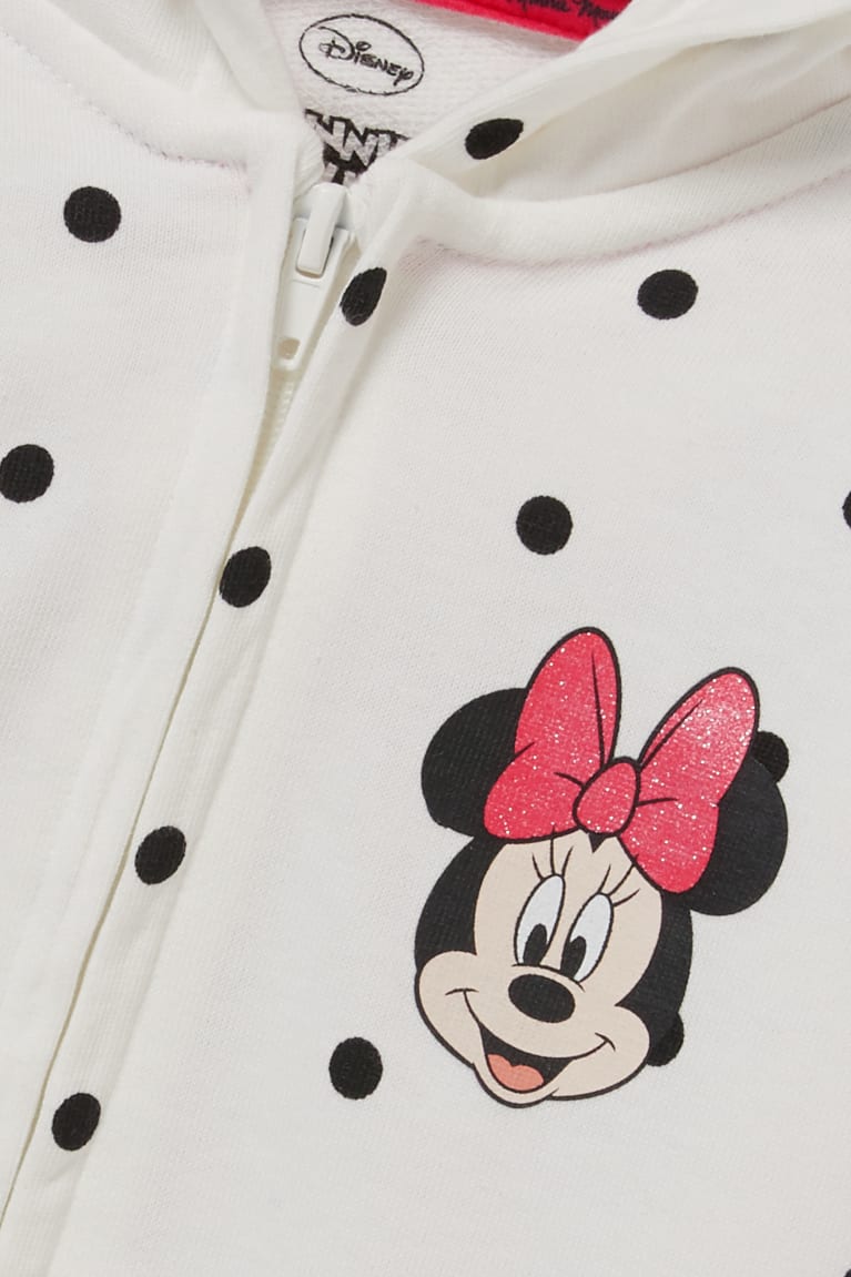 C&A Minnie Mouse Zip-through With Hood Polka Dot Tytön Puserot Valkoinen | 60BTXSMAZ