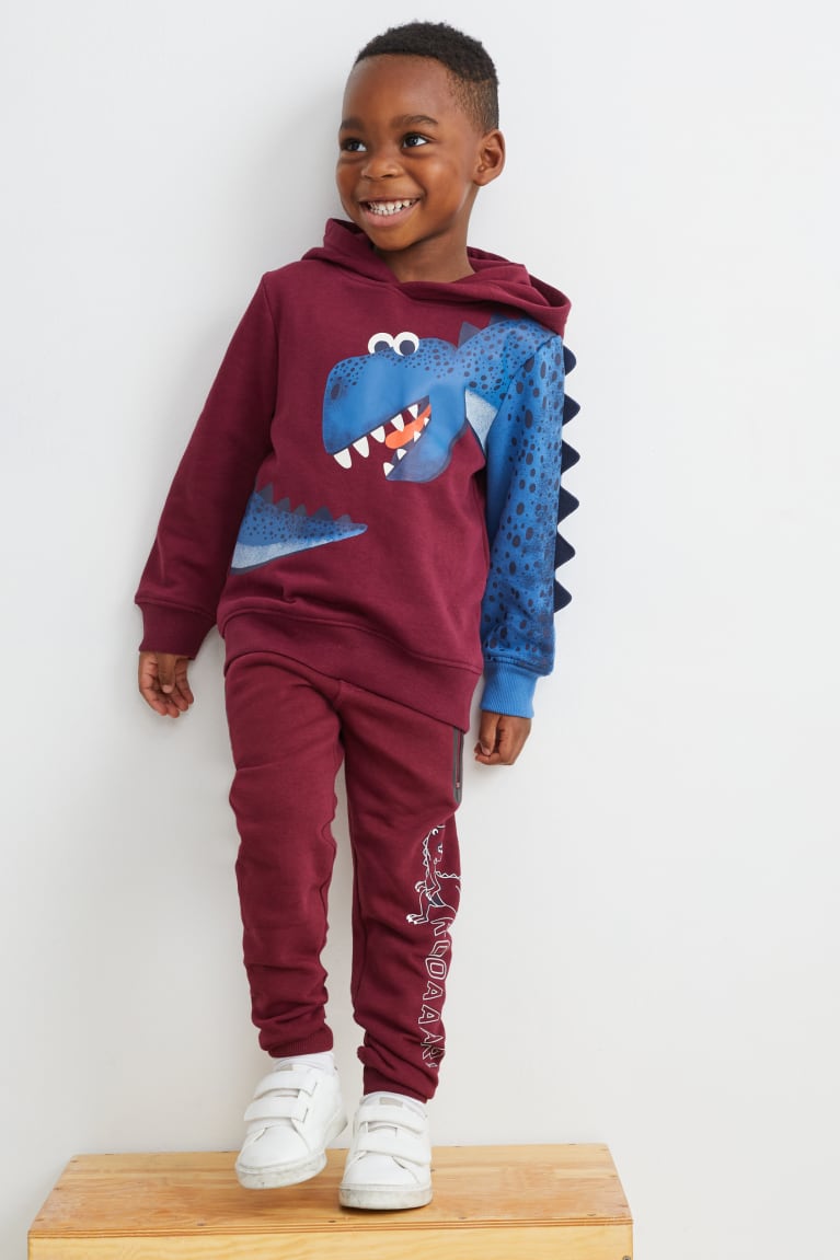 C&A Multipack Of 2 Dinosaur And Long Sleeve Tytön Huppari Viininpunainen | 07MIYEQNK