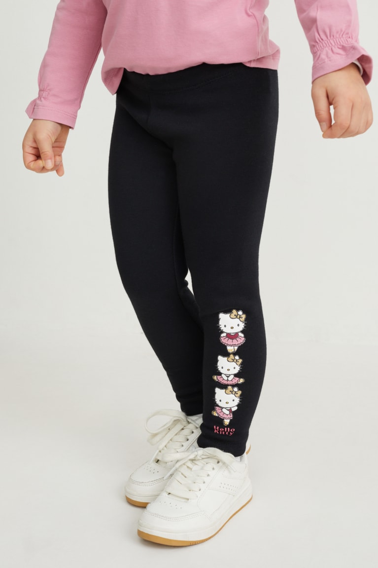 C&A Multipack Of 2 Hello Kitty Thermal Leggings Tytön Suorat Housut Mustat | 90IFLHGCJ